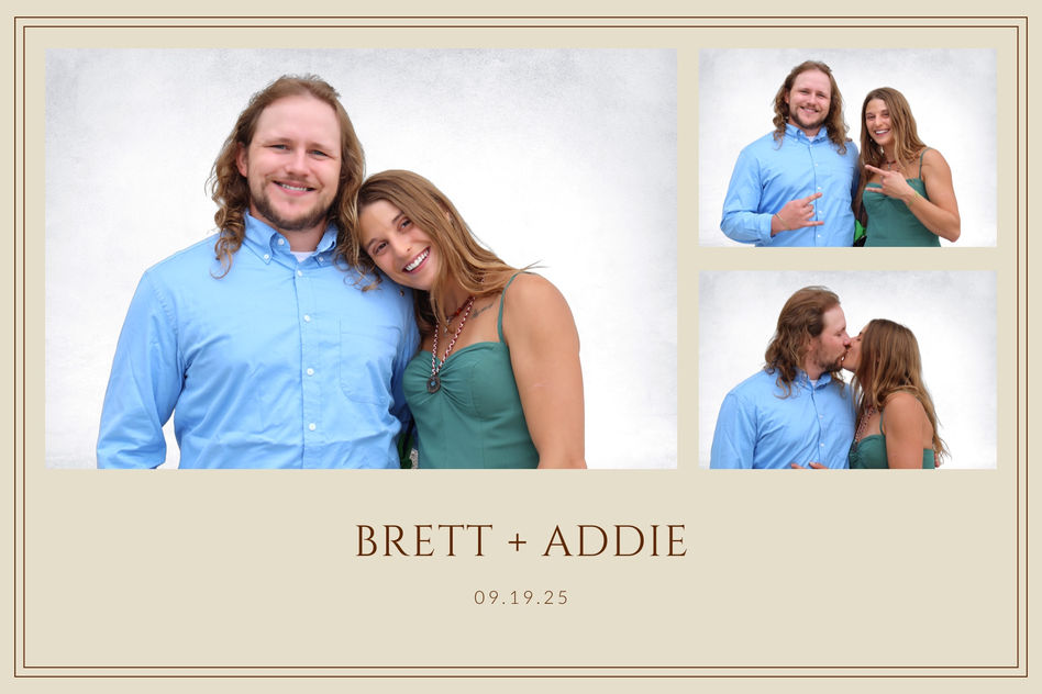 A couple's portrait on Brett and Addie's custom template