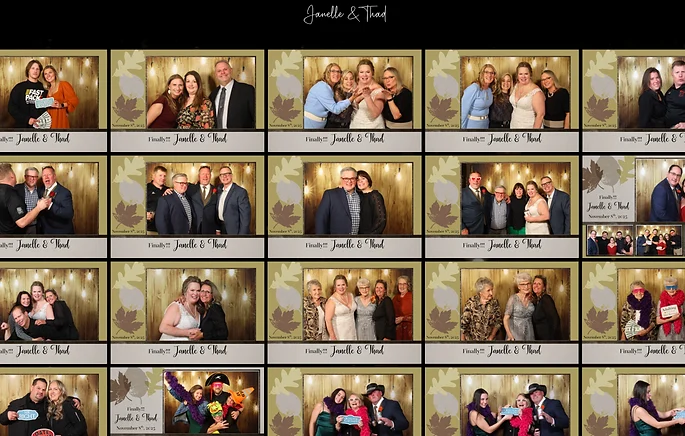A grid of branded photo strips in an online gallery