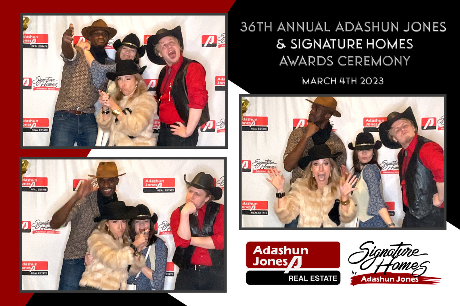 Branded photo strip from a real estate awards ceremony