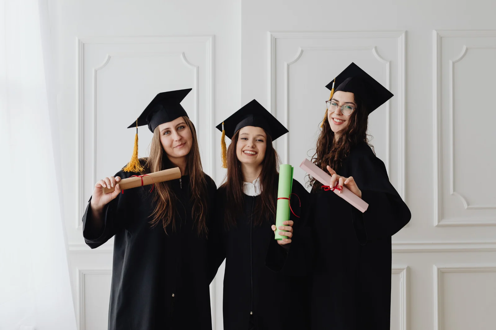 Graduates in caps and gowns